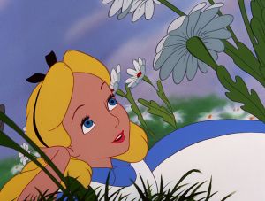 Maybe Lewis Carroll wasn't high when he wrote Alice in Wonderland, but I know some people who were high when they saw the movie. (image via Wikimedia)